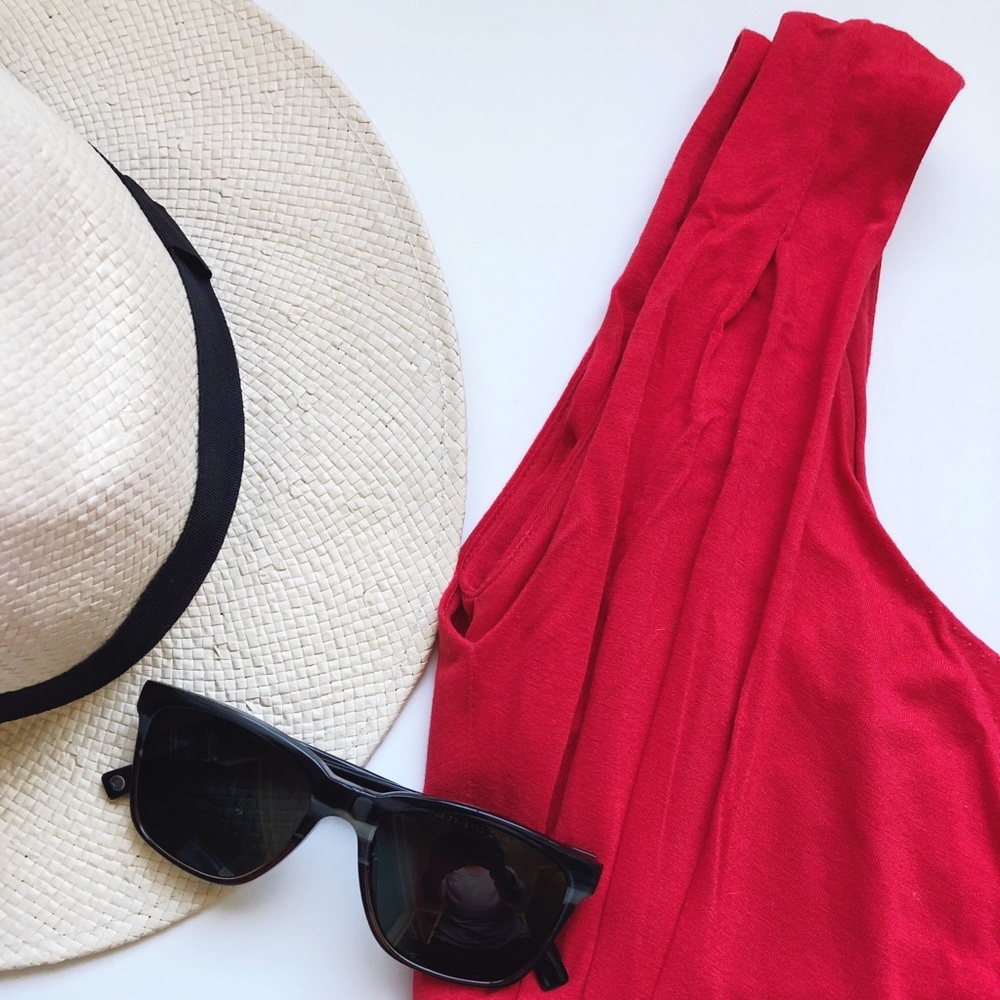Loft Jersey Dress in Red